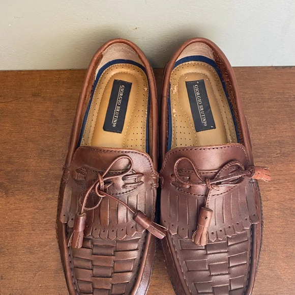Giorgio Brutini Tassel Loafers Mens Shoes Size 8.5 Newark Brown Leather Shoes - Picture 7 of 8